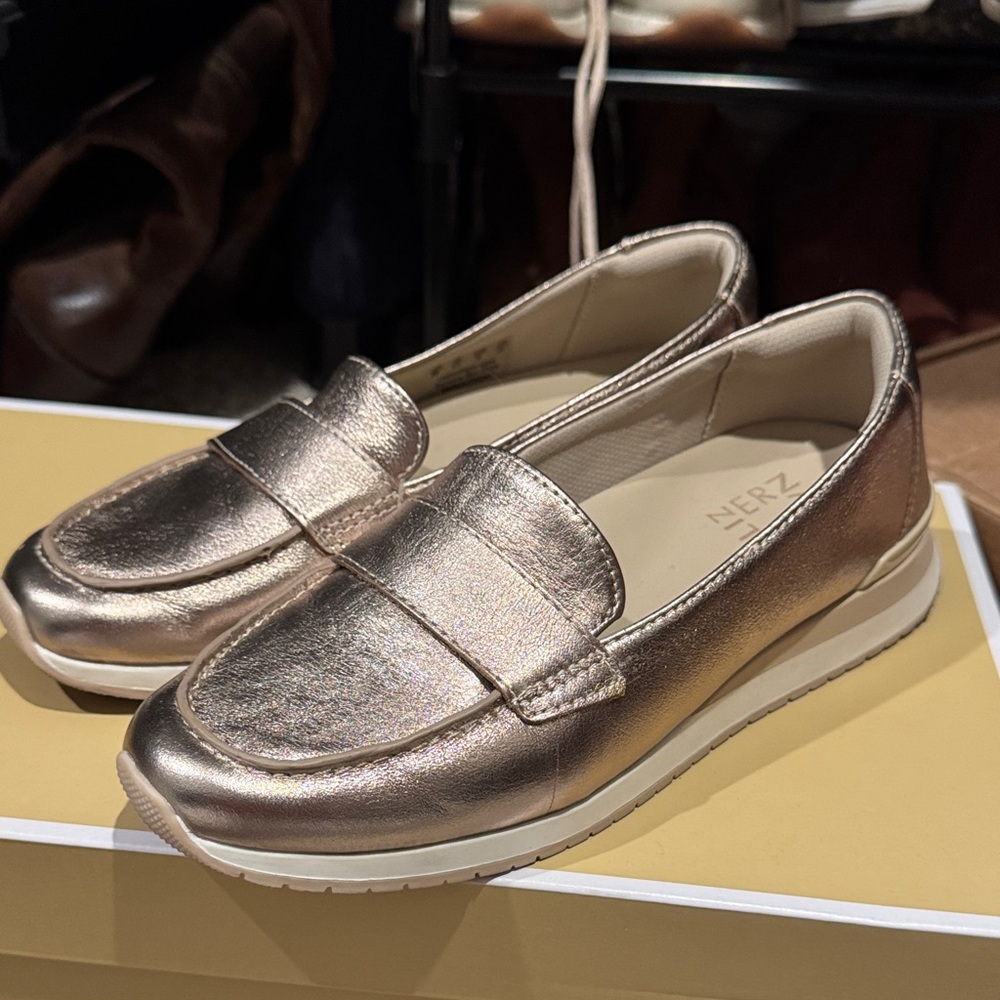 Naturalizer Metallic Gold Loafers